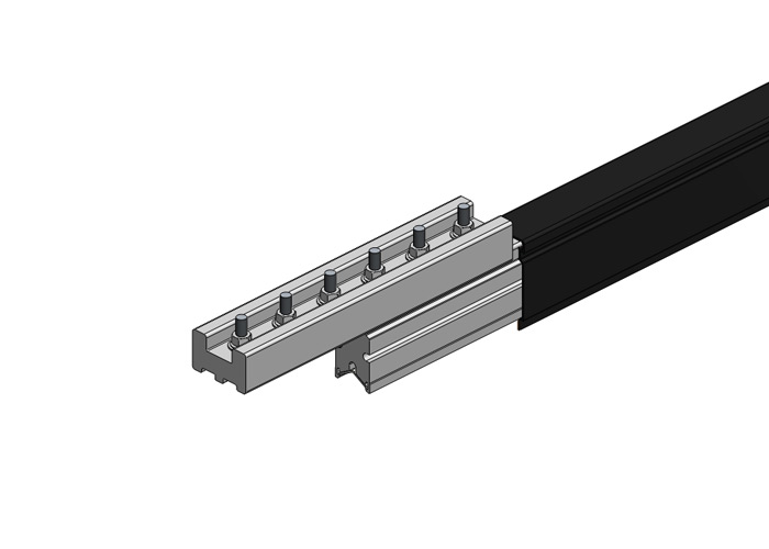 Hevi-Bar II Conductor Bar Dura Coat, 1500A, Black UV Resistant PVC Cover, With Splice, 30FT Length