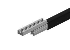 Hevi-Bar II Conductor Bar Dura Coat, 1500A, Black UV Resistant PVC Cover, With Splice, 30FT Length