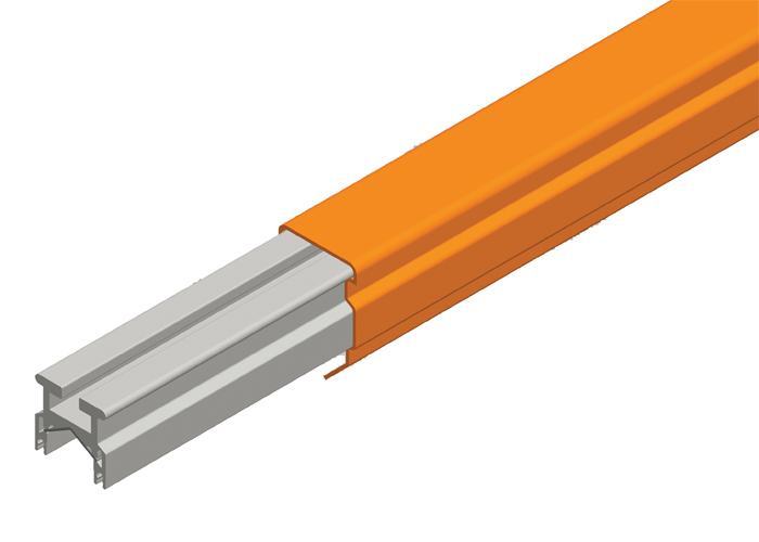 Hevi-Bar II Conductor Bar 700A, Dark Orange High Heat Fiberglass/Polyester Cover, 10FT Length