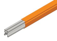 Hevi-Bar II Conductor Bar 1000A, Dark Orange High Heat Fiberglass/Polyester Cover, 20FT Length