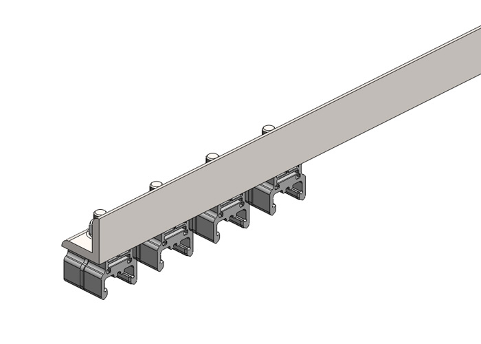 Hevi-Bar II, Bracket, Flange, w/4 Polycarbonate Hangers (for 700-1500A Bar)