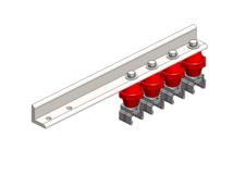 Hevi-Bar II, Bracket, Flange, w/4 Polycarbonate Hangers, w/Insulators (for 500A Bar Only)