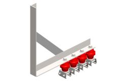 Hevi-Bar II, Bracket, Web, Braced, w/4 Stainless Steel Cross-bolt Hangers, w/Insulators (for 700-1500A Bar)