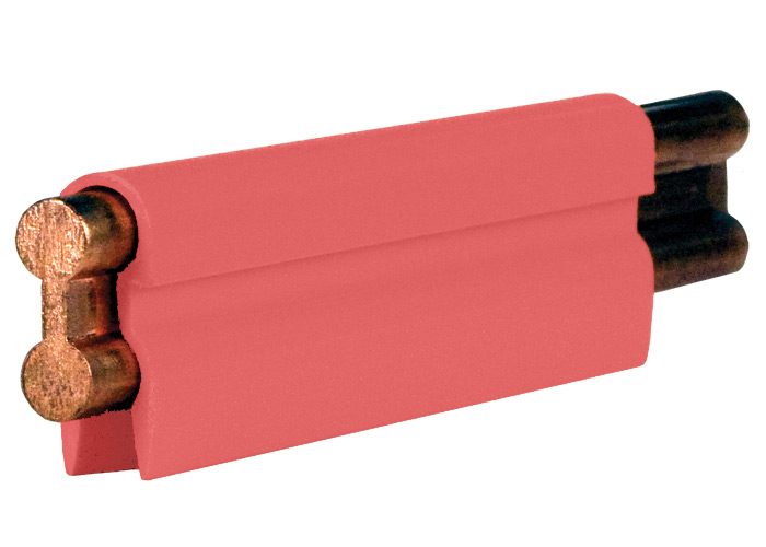 8-Bar Conductor Bar, 500A, Copper, Red Medium Heat Cover, 10FT Length