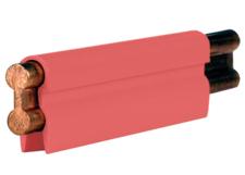 8-Bar Conductor Bar, 500A, Copper, Red Medium Heat Cover, 10FT Length