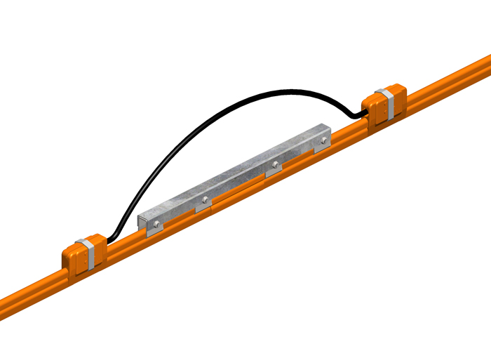 8-Bar Expansion Section, 90A, Galvanized Steel, Dark Orange High Heat Cover, 10FT Length