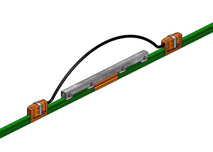 8-Bar Expansion Section, 90A, Galv Steel, Green PVC Cover, 10FT Length