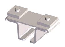 Standard Duty C-Track Festoon Track Hanger Bracket, For Cross Arm Support Channels, Galv Steel, Z-Clamp Style