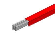 Hevi-Bar II Conductor Bar 500A, Red Med Heat Polycarbonate Cover, 10FT Length