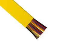 Flat PVC Cable 14 AWG, 8 Conductors, Yellow