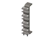 Hevi-Bar II, Bracket, Web, Lateral Mount, w/4 Stainless Steel Cross-bolt Hangers (for 700-1500A Bar)