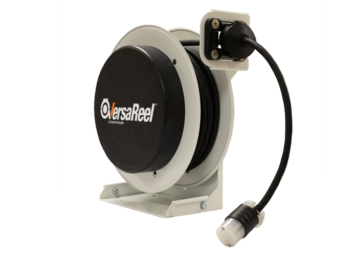 VersaReel Spring-Driven Cable Reel, 12AWG/3 Conductors, 35FT, w/Single Receptacle, 15A