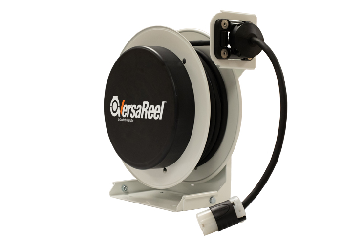 VersaReel Spring-Driven Cable Reel, 12AWG/3 Conductors, 25FT, w/Twist-Lock Receptacle, 20A