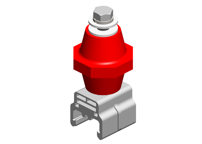 Hevi-Bar II, Hanger, 500A, Snap-in Polycarbonate, with Red Polycarbonate Insulator