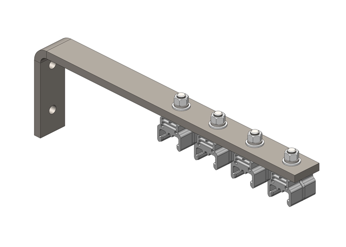 Hevi-Bar II, Bracket, Web, Plated, w/4 Polycarbonate Hangers (for 500A Bar Only), 21.25 inch L