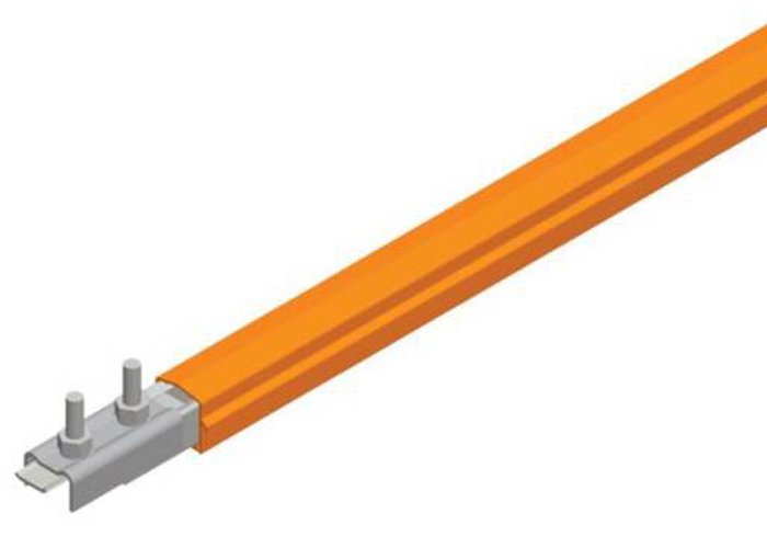 Safe-Lec 2 Conductor Bar 100A Galv Steel, Orange PVC Cover, w/ Splice Joint,  4.5M