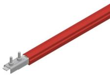 Safe-Lec 2 Conductor Bar 100A Galv Steel, Red Medium Heat Polycarbonate Cover, w/ Splice Joint, 4.5M