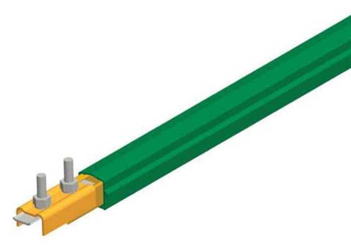 Safe-Lec 2 Conductor Bar 400A Copper, Green PVC Cover, w/ Splice Joint, 4.5M