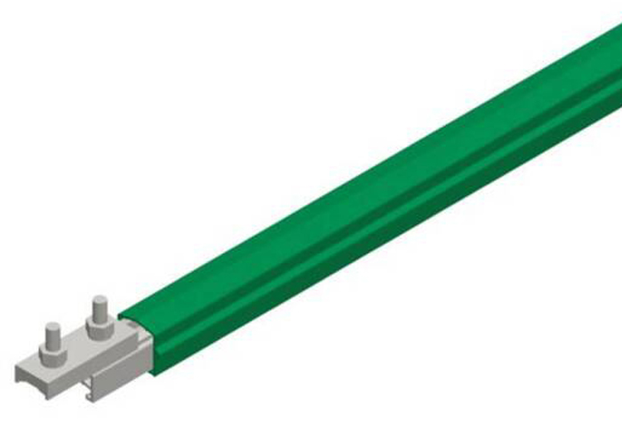 Safe-Lec 2 Conductor Bar 200A AL/SS, Green PVC Cover, w/ Splice Joint, 4.5M