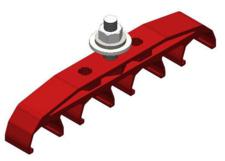 Safe-Lec 2 Hanger Clamp, 4-Pole, Medium Heat, Red Polycarbonate