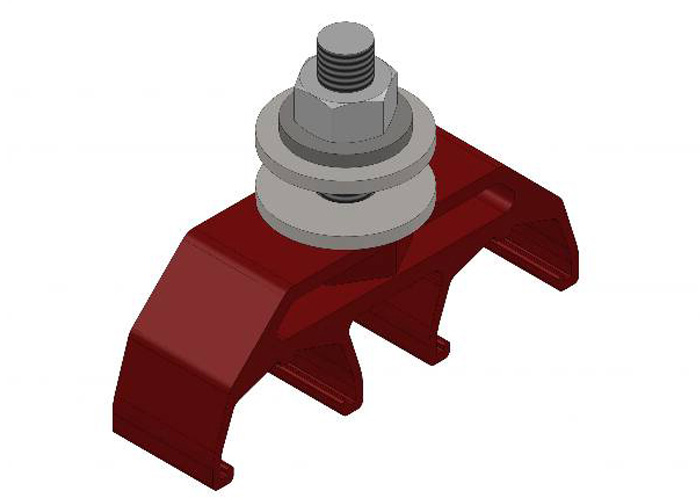 Safe-Lec 2 Hanger Clamp, 2-Pole, Medium Heat, Red Polycarbonate