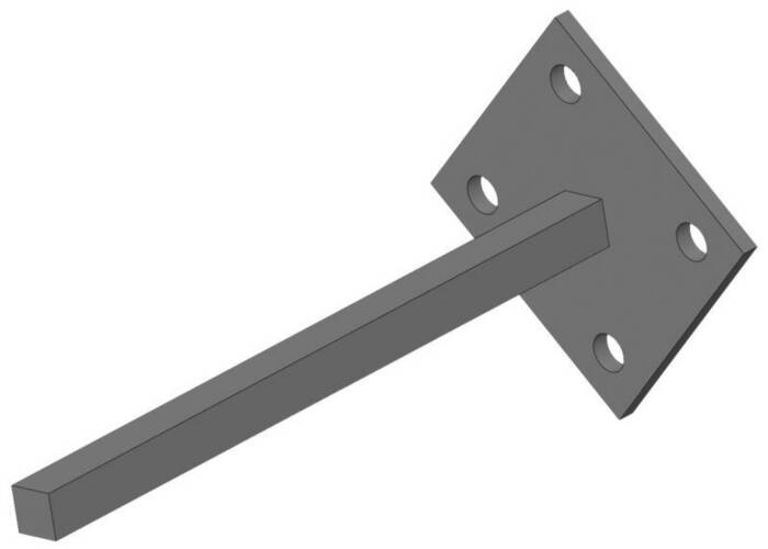 Safe-Lec 2 Collector Tow Bar, Single-Post, 0.5 inch (13 mm) sq, 8 inch Length