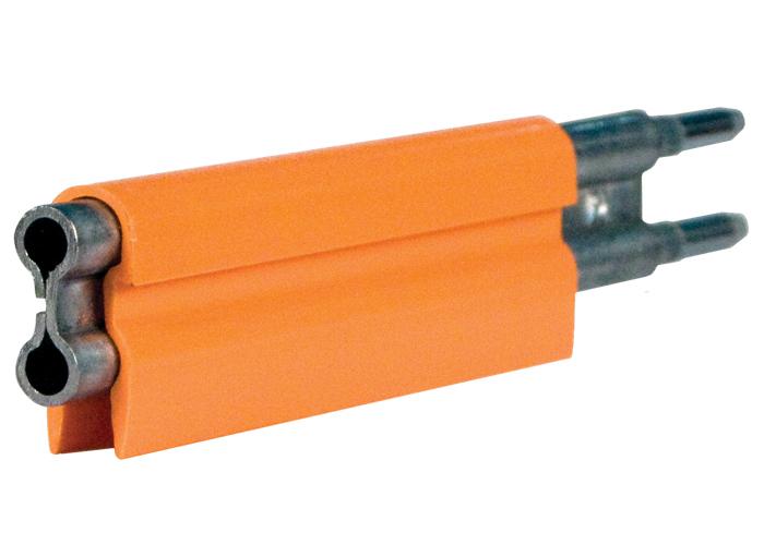 8-Bar Conductor Bar, 110A, Galvanized Steel, Orange PVC Cover, 5FT Length