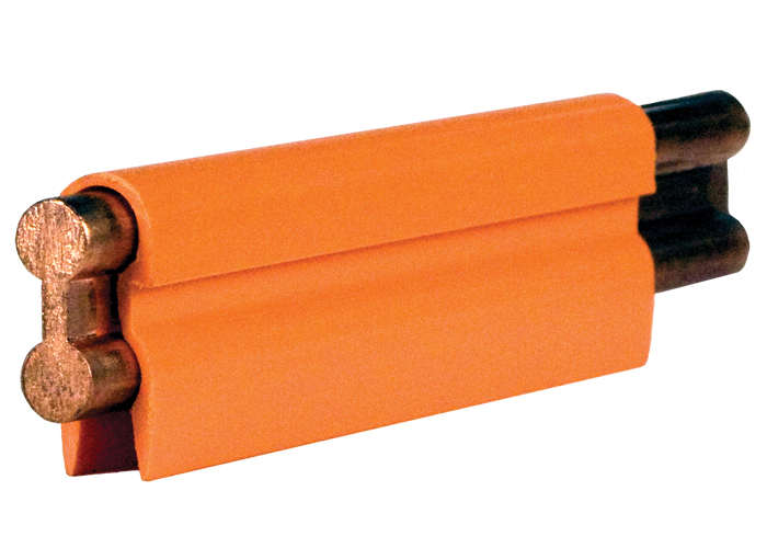 8-Bar Conductor Bar, 500A, Copper, Orange PVC Cover, 20FT Length