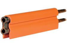 8-Bar Conductor Bar, 250A, Copper / Stainless Clad, Dark Orange High Heat Cover, 10FT Length