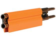 8-Bar Conductor Bar, 250A, Copper / Steel Lam, Dark Orange High Heat Cover, 5FT Length