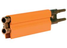 8-Bar Conductor Bar, 350A, Copper / Rolled, Dark Orange High Heat Cover, 10FT Length