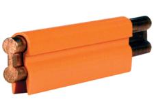 8-Bar Conductor Bar, 500A, Copper, Dark Orange High Heat Cover, 20FT Length