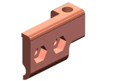 8-Bar Power Feed Component, Clip Half, Machined Copper