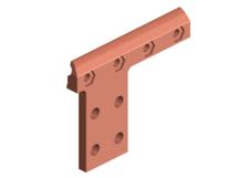 8-Bar Power Feed Component, Stub Half, 4-Hole, Copper