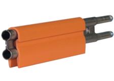 8-Bar Conductor Bar, 90A, Galvanized Steel, Orange PVC Cover, 5FT Length