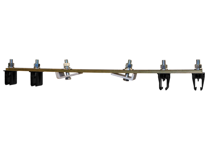 8-Bar Web Bracket, with Hanger Clamps, 4 Steel Cross-Bolt, w/Insulators, 3 inch OC, 15.75 inch L