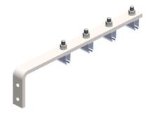 8-Bar Web Bracket, with Hanger Clamps, 4 Steel Snap-in, 3 inch on Center, 15.75 inch L