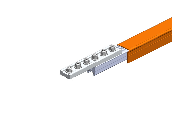 Hevi-Bar II Conductor Bar Dura Coat 500A, Orange PVC Cover, With Splice, 30FT Length