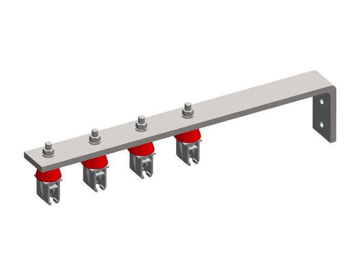 8-Bar Web Bracket, with Hanger Clamps, 4 Plastic Snap-in, w/Insulators, 3 inch OC, 19 inch L