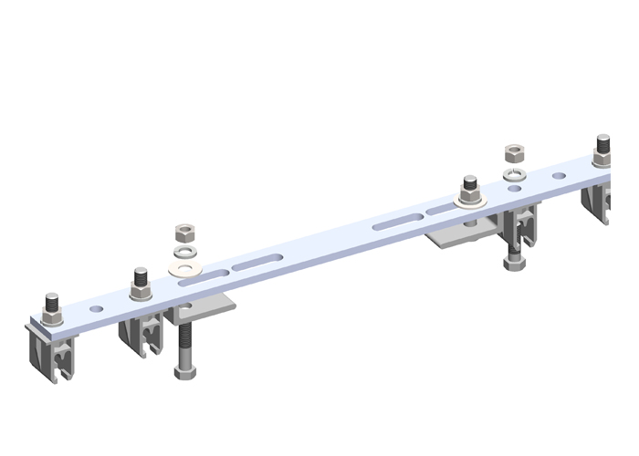 8-Bar Flange Bracket, with Hanger Clamps, Plastic Snap-in, 2+2, 19 3/8 Inch L