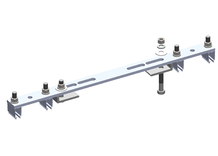 8-Bar Flange Bracket, with Hanger Clamps, Steel Snap-in, 2+2, 19 3/8 inch L