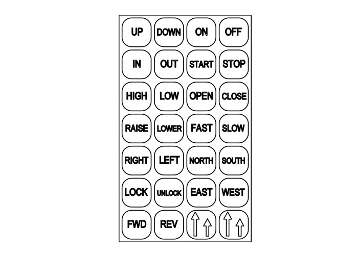 80 Series Pendant Button Legend Sheet