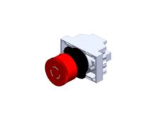 80 Series Pendant Switch, Mushroom, Red, 1-NC + 1-NO (push-lock, twist-release)