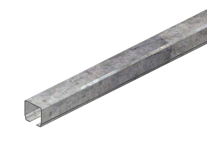 Standard Duty C-Track Festoon Track Channel, Galvanized, 6M Length