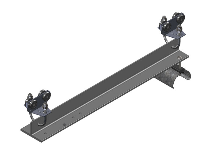 Standard Duty C-Track Festoon Control Unit Trolley For Flat Cable, Plated Steel, 22 inch (For Junction Box)