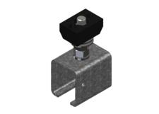 Standard Duty C-Track Festoon Track Hanger Bracket, For Cross Arm Support Channels, Galv Steel, End-Feed Style