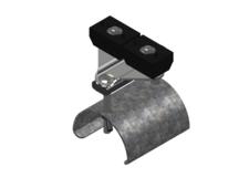 Standard Duty C-Track Festoon End Clamp For Flat Cable, Stainless Steel Saddle, 2.75