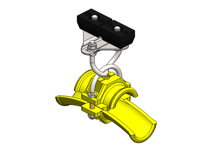 Standard Duty C-Track Festoon End Clamp For Round Cable, Plated Steel, For 1.42