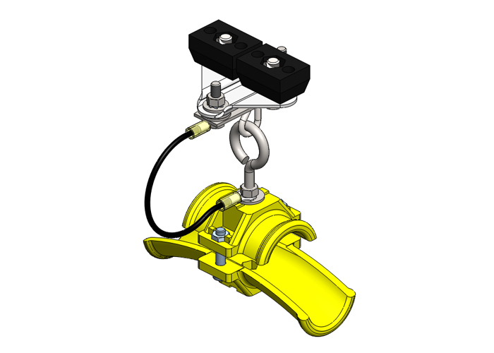 Standard Duty C-Track Festoon End Clamp For Round Cable, Spark Resistant, For 1.42