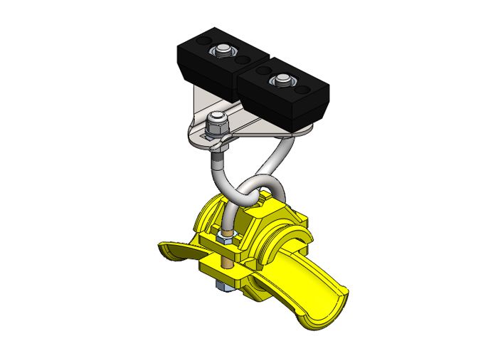 Standard Duty C-Track Festoon End Clamp For Round Cable, Stainless Steel, For 0.63